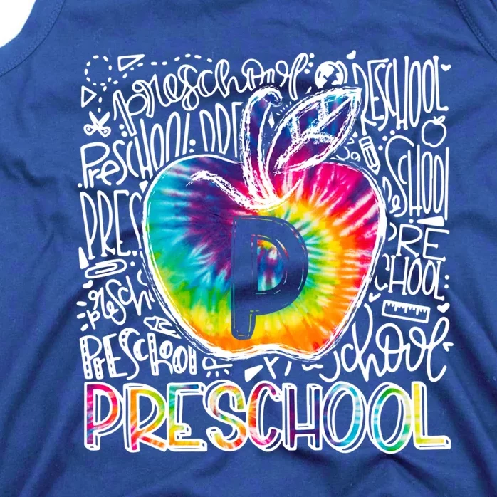 Preschool Team Typography Tie Dye Back To School Teacher Funny Gift Tank Top