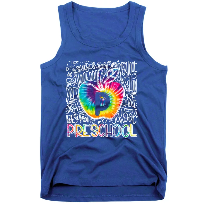 Preschool Team Typography Tie Dye Back To School Teacher Funny Gift Tank Top