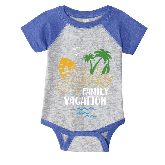 Palm Trees Tropical Summer Vacation Hola Family Vacation Gift Infant Baby Jersey Bodysuit