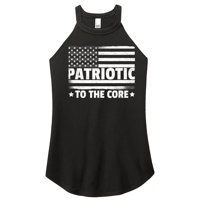 Patriotic To The Core American Flag Patriotism 4th Of July Women’s Perfect Tri Rocker Tank