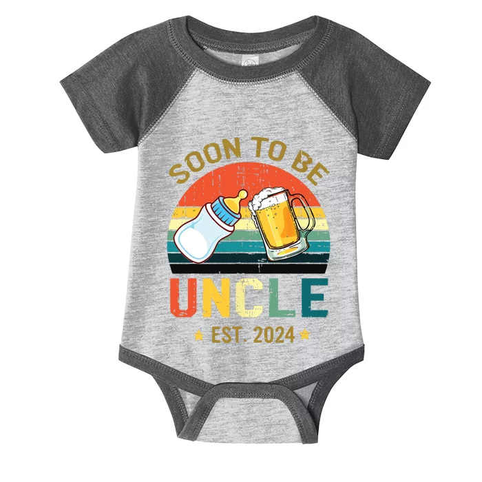 Promoted To Uncle Est 2024 Pregnancy Soon To Be Uncle Infant Baby Jersey Bodysuit