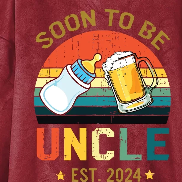 Promoted To Uncle Est 2024 Pregnancy Soon To Be Uncle Hooded Wearable Blanket