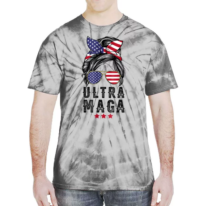 Pro Trump Ultra Mega Messy Bun Tie-Dye T-Shirt