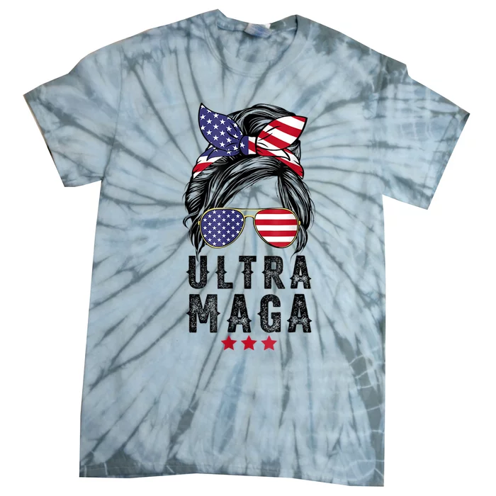 Pro Trump Ultra Mega Messy Bun Tie-Dye T-Shirt