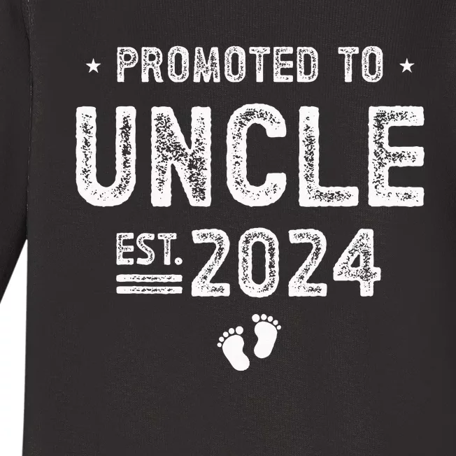 Promoted to Uncle 2024 Soon To Be Uncle Baby Long Sleeve Bodysuit