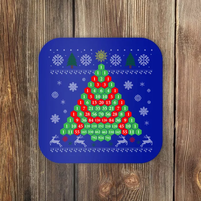 Pascals Triangle Ugly Ugly Christmas Tree Gift Coaster