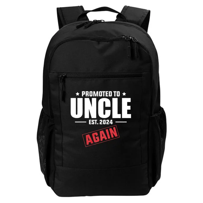 Promoted To Uncle Est 2024 Again Baby Announcement Daily Commute Backpack