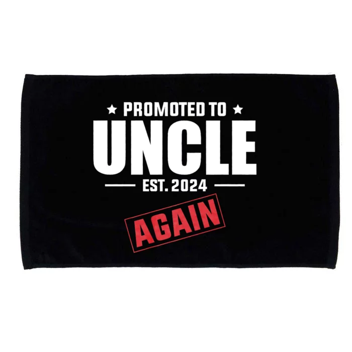 Promoted To Uncle Est 2024 Again Baby Announcement Microfiber Hand Towel