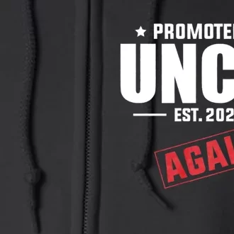 Promoted To Uncle Est 2024 Again Baby Announcement Full Zip Hoodie