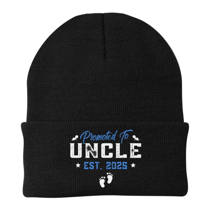 Promoted To Uncle 2025 Present For First Time New Uncle Knit Cap Winter Beanie