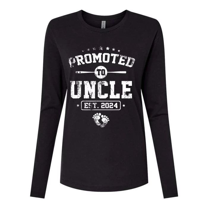 Promoted To Uncle Again 2024 Soon To Be Uncle Again Womens Cotton Relaxed Long Sleeve T-Shirt