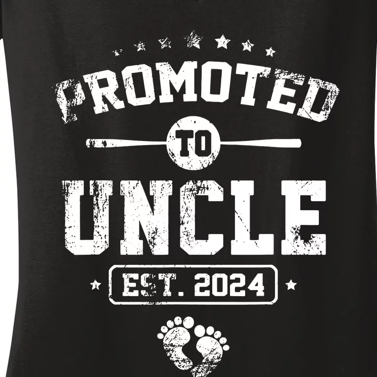 Promoted To Uncle Again 2024 Soon To Be Uncle Again Women's V-Neck T-Shirt