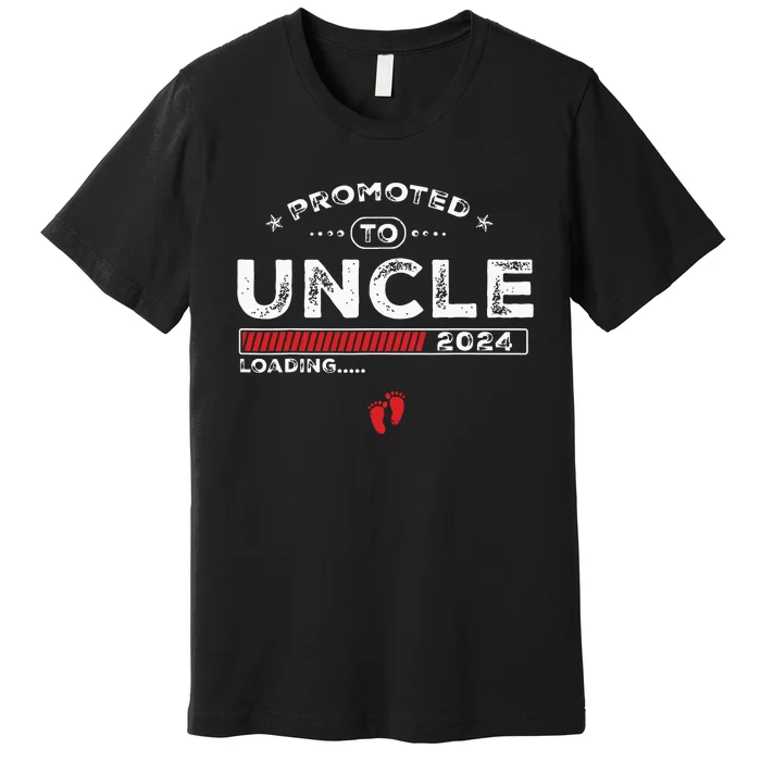 Promoted To Uncle Est 2024 Loading Soon To Be Dad Uncle Premium T-Shirt