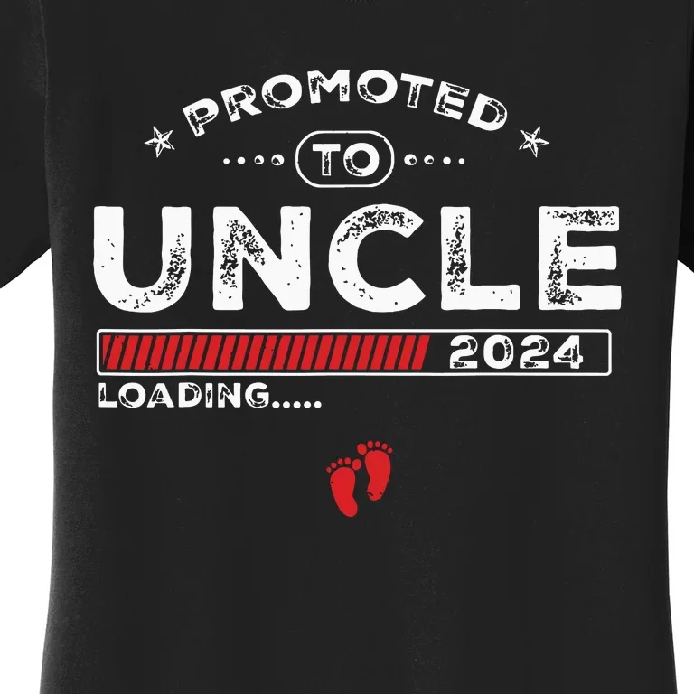 Promoted To Uncle Est 2024 Loading Soon To Be Dad Uncle Women's T-Shirt