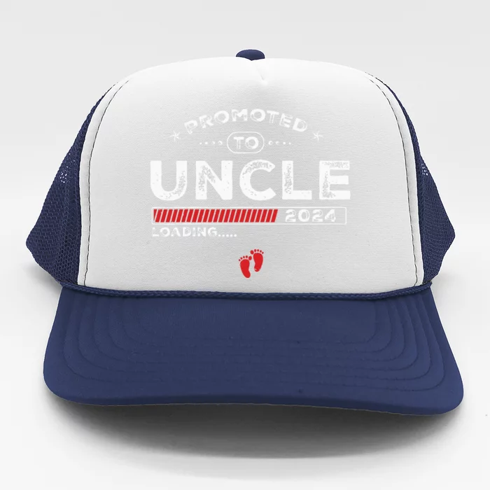 Promoted To Uncle Est 2024 Loading Soon To Be Dad Uncle Trucker Hat