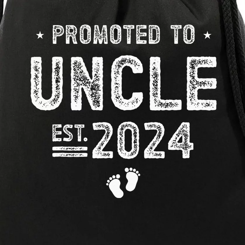 Promoted To Uncle 2024 Soon To Be Uncle Drawstring Bag