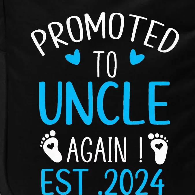 Promoted To Uncle 2024 Again Uncle New Baby Est 2024 Impact Tech Backpack