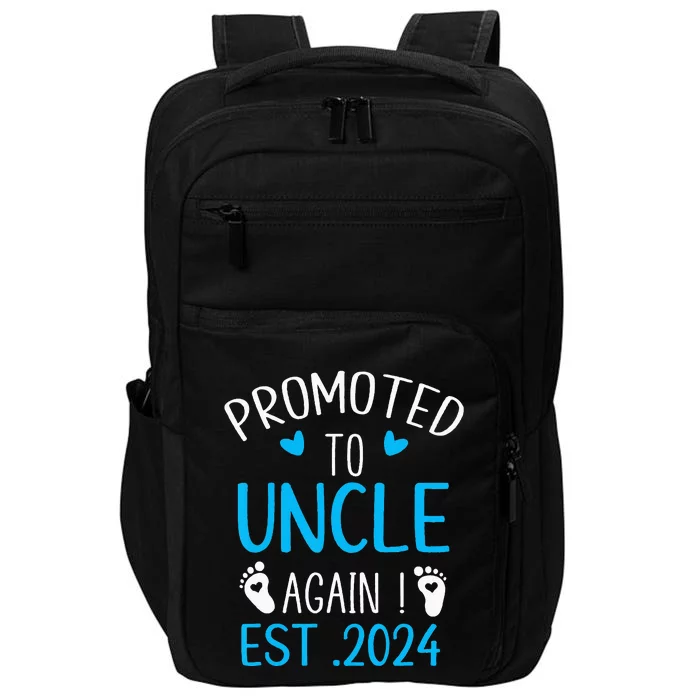 Promoted To Uncle 2024 Again Uncle New Baby Est 2024 Impact Tech Backpack