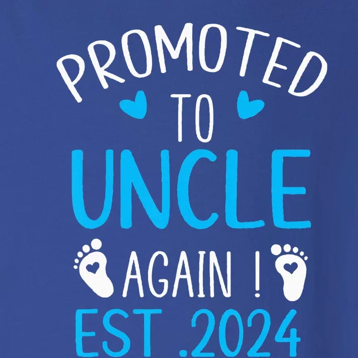 Promoted To Uncle 2024 Again Uncle New Baby Est 2024 Toddler Long Sleeve Shirt