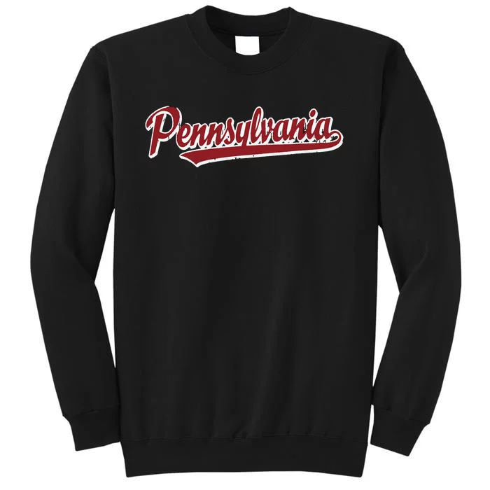 Pennsylvania T Vintage Sports Design Retro Script Tall Sweatshirt