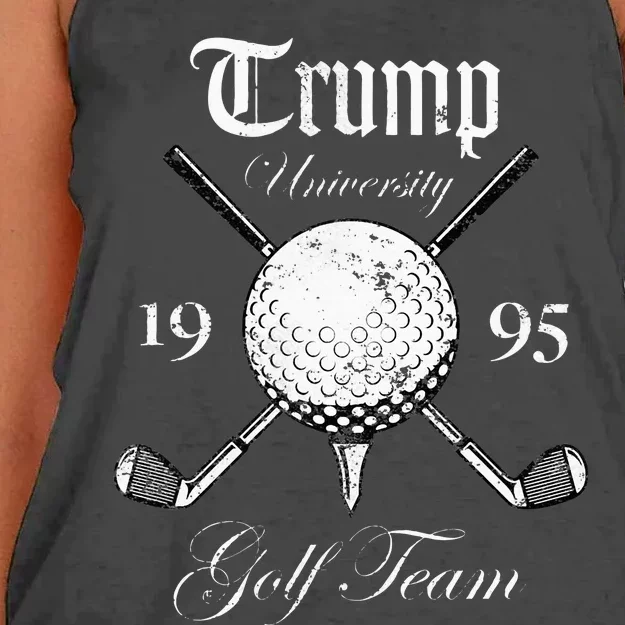 Pro Trump Vintage University Golf Team Funny Gift Women's Knotted Racerback Tank