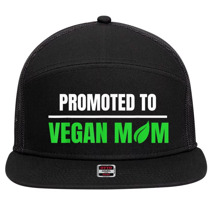 Promoted To Vegan Mom Pregnancy Gift And Mother's Day Gift 7 Panel Mesh Trucker Snapback Hat