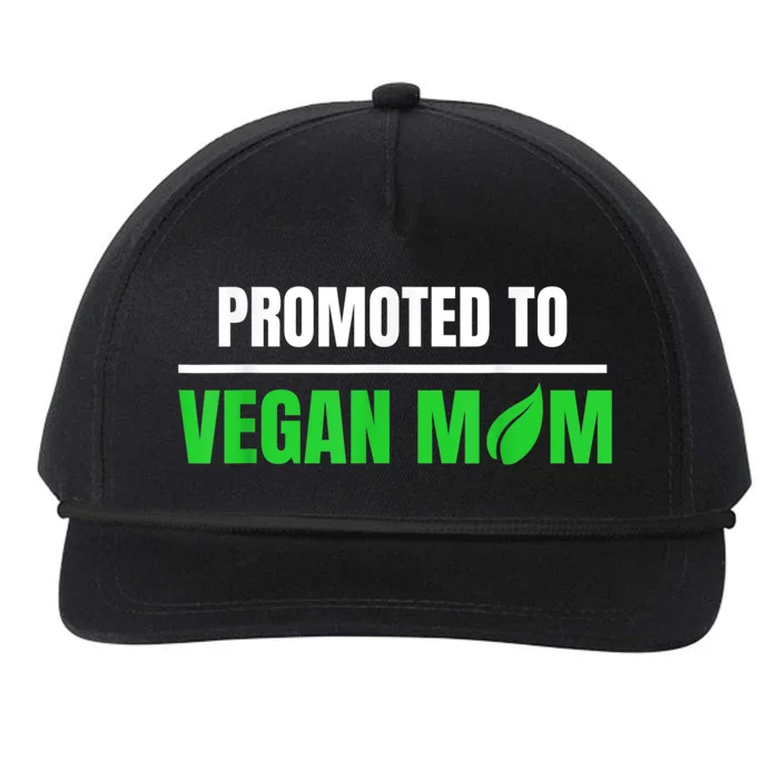 Promoted To Vegan Mom Pregnancy Gift And Mother's Day Gift Snapback Five-Panel Rope Hat