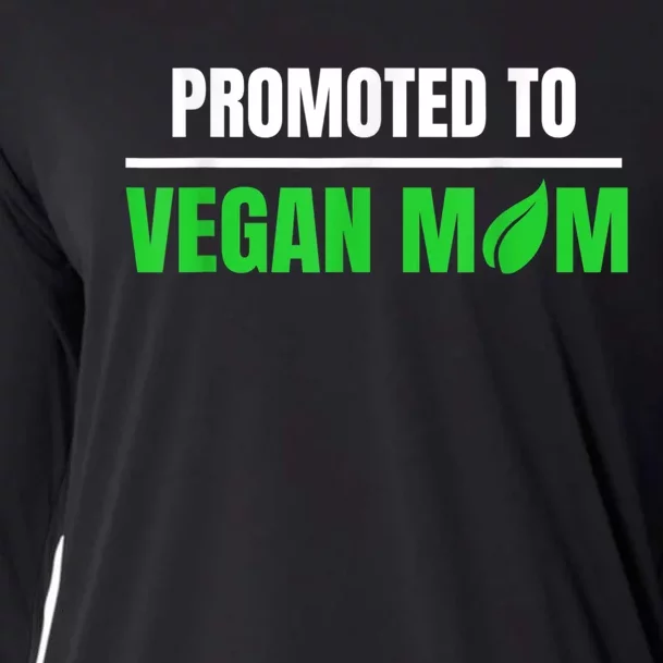 Promoted To Vegan Mom Pregnancy Gift And Mother's Day Gift Cooling Performance Long Sleeve Crew