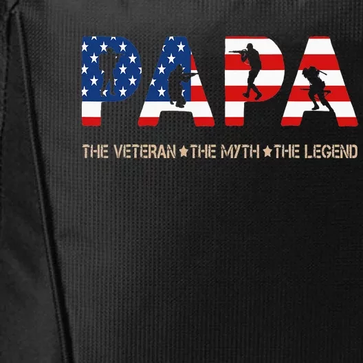 Papa The Veteran The Myth The Legend City Backpack