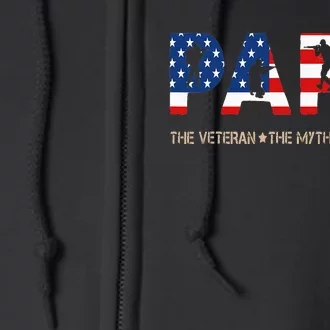 Papa The Veteran The Myth The Legend Full Zip Hoodie