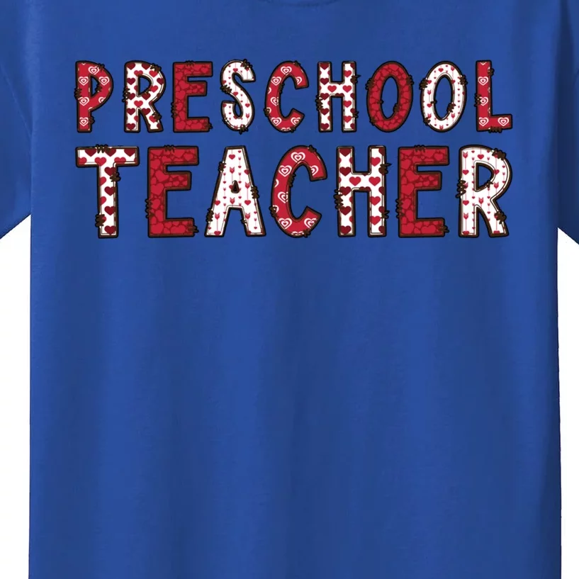 Preschool Teacher Valentines Day Preschool Teaching Gift Kids T-Shirt