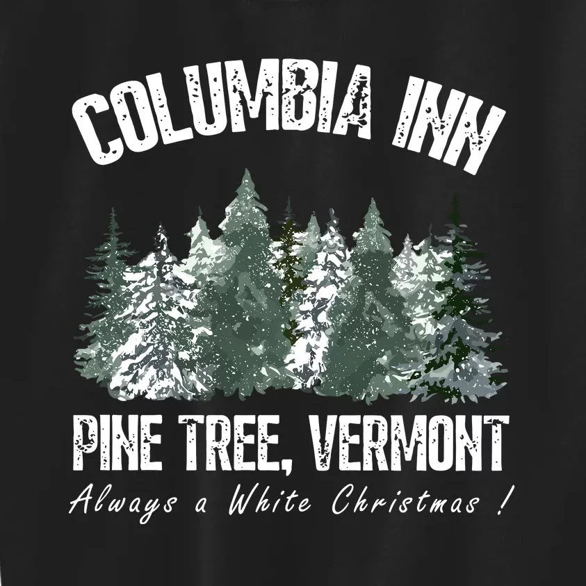 Pine Tree Vermont Always A White Christmas Tree Holiday Kids Sweatshirt