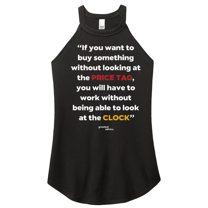 Price Tag Vs. Clock Financial Freedom Motivational Women’s Perfect Tri Rocker Tank