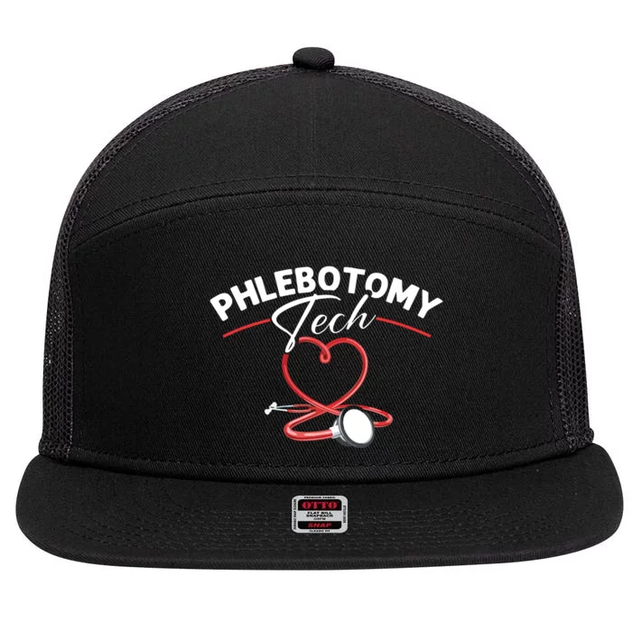 Phlebotomy Tech Veins Phlebotomy Technician Phlebotomist 7 Panel Mesh Trucker Snapback Hat