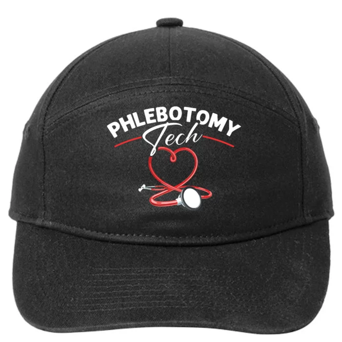 Phlebotomy Tech Veins Phlebotomy Technician Phlebotomist 7-Panel Snapback Hat