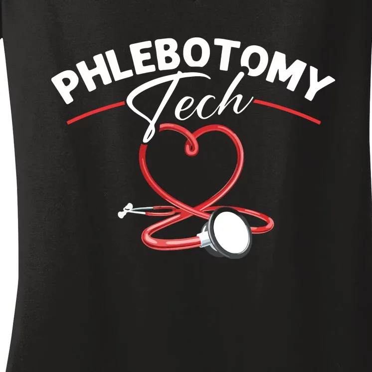 Phlebotomy Tech Veins Phlebotomy Technician Phlebotomist Women's V-Neck T-Shirt