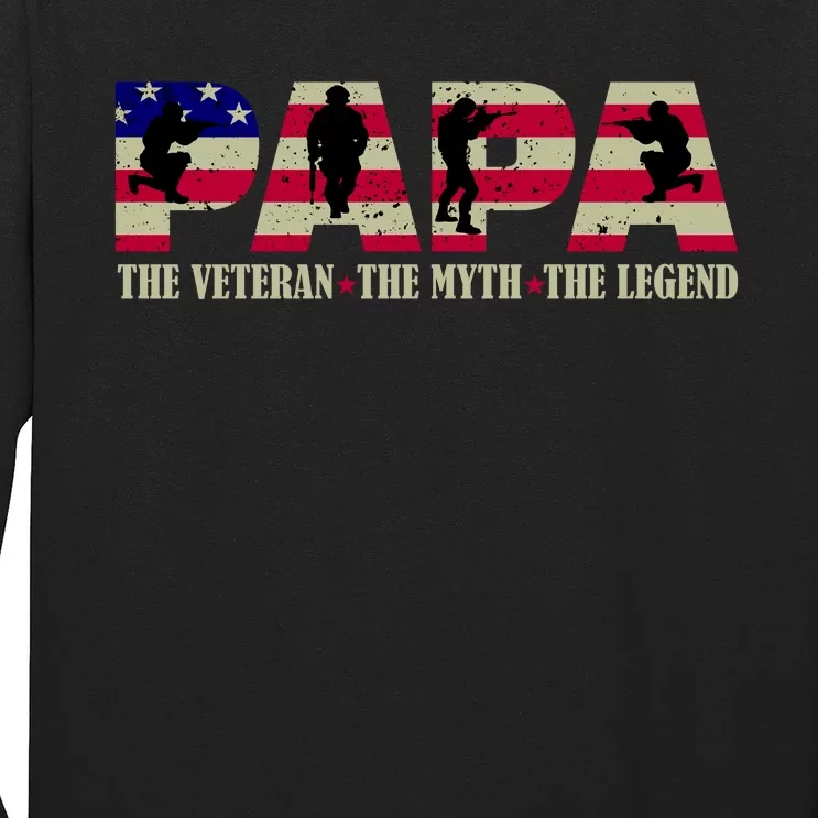 Papa The Veteran The Myth The Legend Long Sleeve Shirt