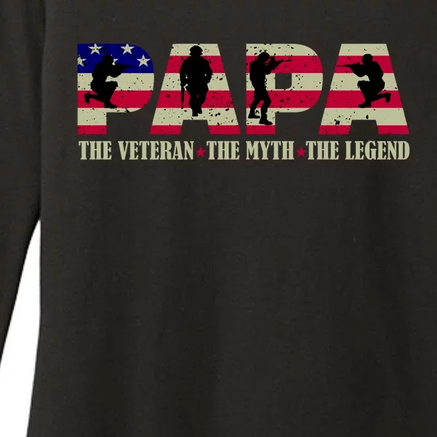 Papa The Veteran The Myth The Legend Womens CVC Long Sleeve Shirt