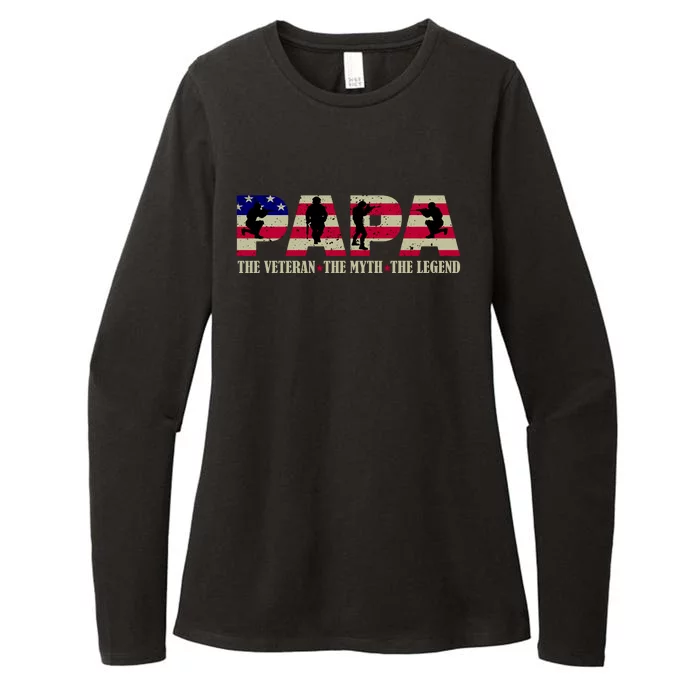 Papa The Veteran The Myth The Legend Womens CVC Long Sleeve Shirt