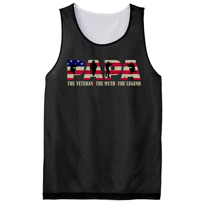 Papa The Veteran The Myth The Legend Mesh Reversible Basketball Jersey Tank