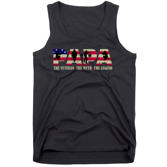 Papa The Veteran The Myth The Legend Tank Top