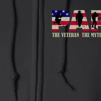 Papa The Veteran The Myth The Legend Full Zip Hoodie