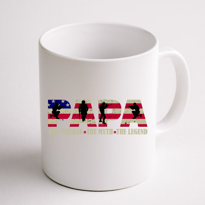 Papa The Veteran The Myth The Legend Front & Back Coffee Mug