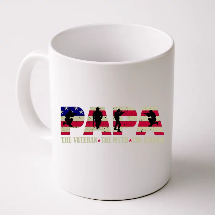 Papa The Veteran The Myth The Legend Front & Back Coffee Mug