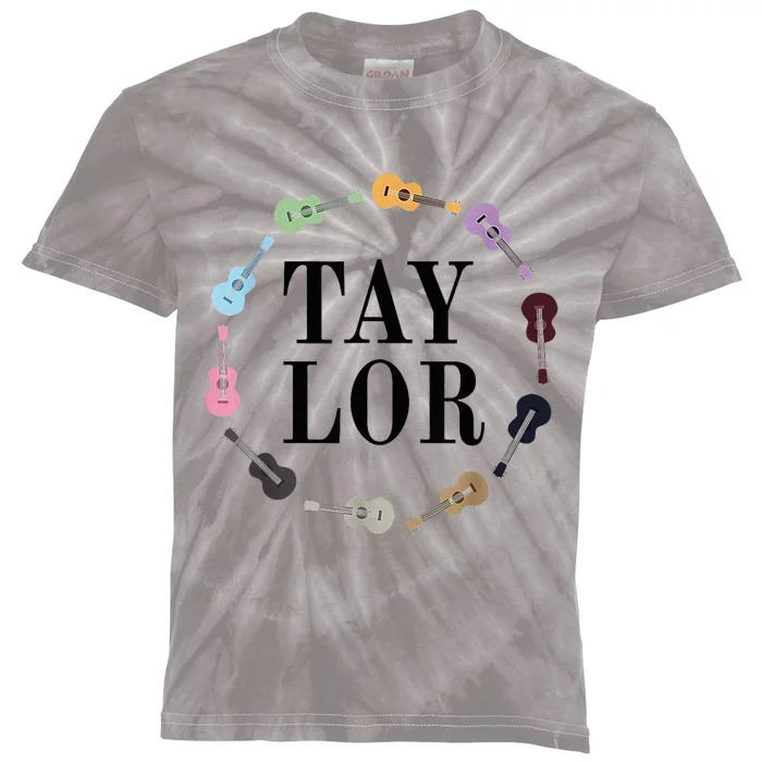 Personalized Taylor Vintage Birthday Girl Design Kids Tie-Dye T-Shirt