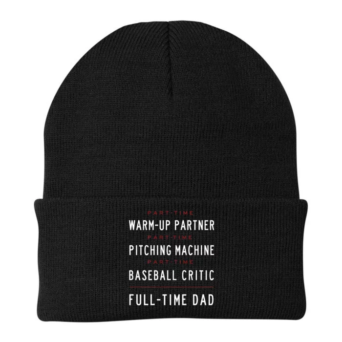 Part Time Warm Up Partner Pitching Baseball Full Time Dad Knit Cap Winter Beanie