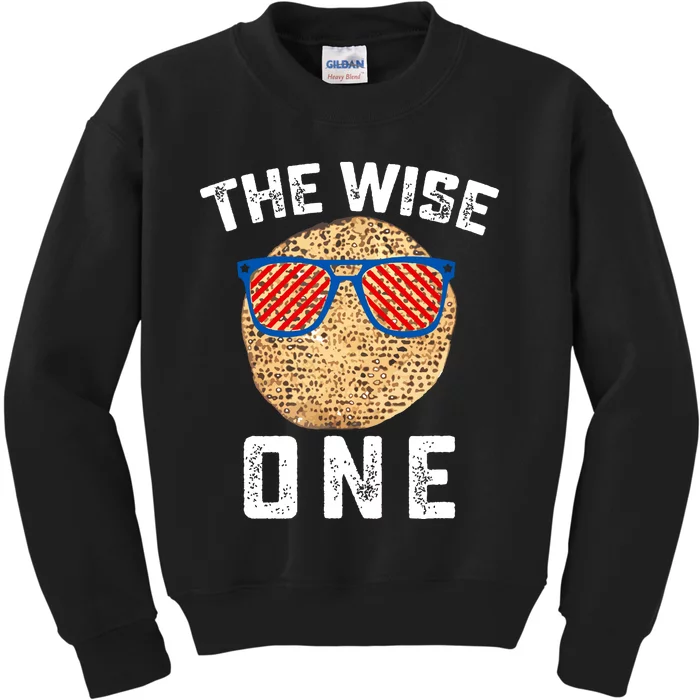 Passover The Wise One Jewish Pesach Funny Matzo Jew Holiday Kids Sweatshirt