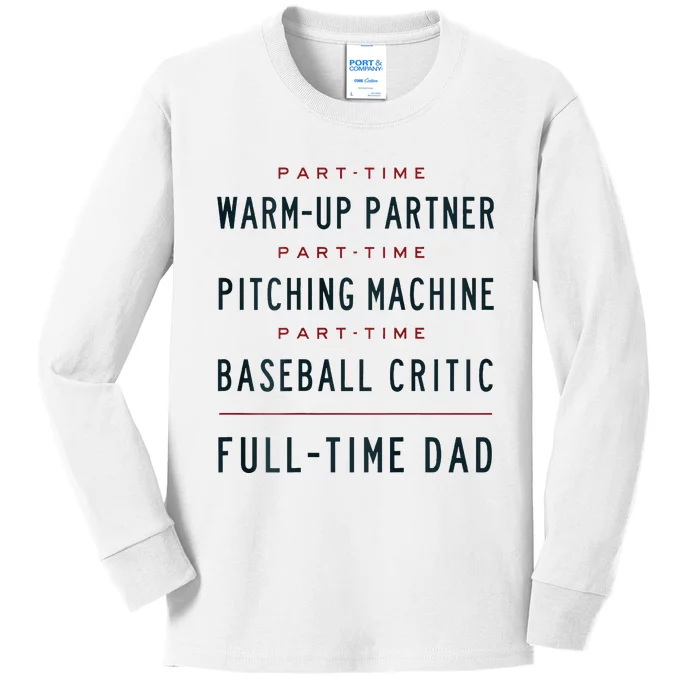 Part Time Warm Up Partner Pitching Baseball Kids Long Sleeve Shirt