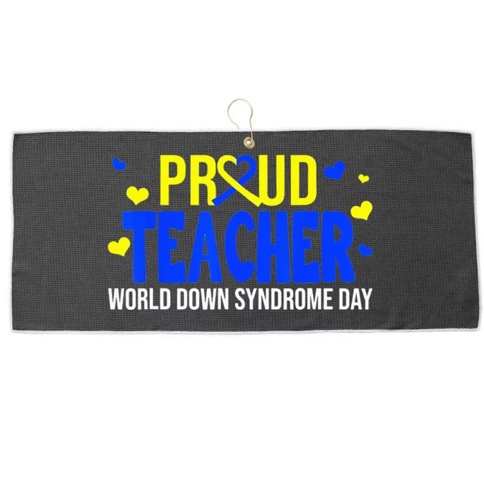 Proud Teacher World Down Syndrome Awareness Day Gifts Large Microfiber Waffle Golf Towel