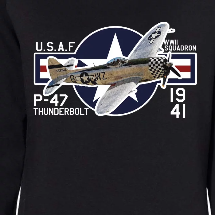 P47 Thunderbolt Ww2 Womens California Wash Sweatshirt